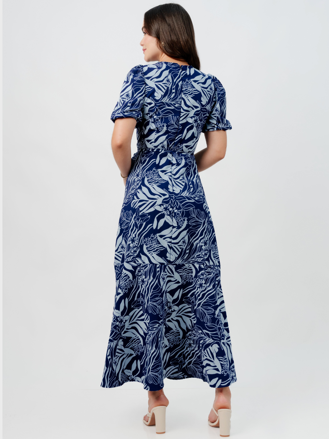 VESTIDO CASUAL LARGO OLIVIA AZUL/CELESTE