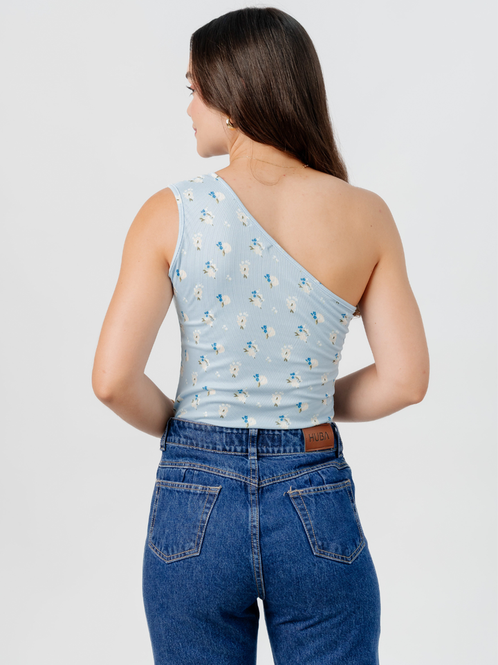 TOP ASIMETRICO MARIE CELESTE FLORES