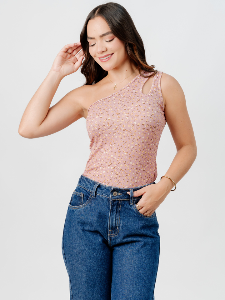 TOP ASIMETRICO MARIE PALO ROSA