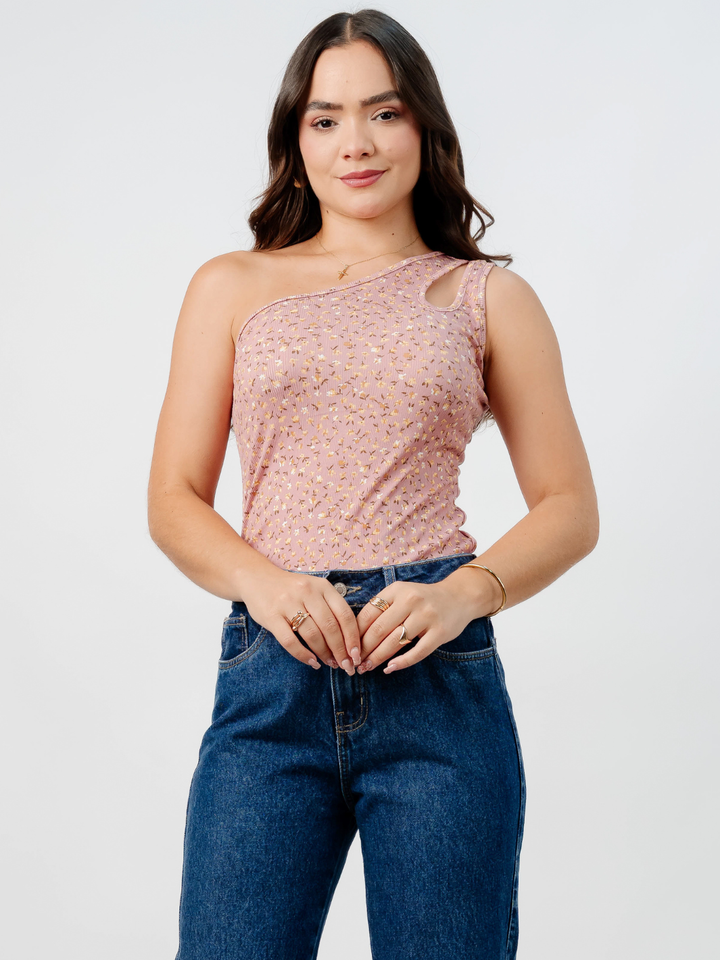 TOP ASIMETRICO MARIE PALO ROSA