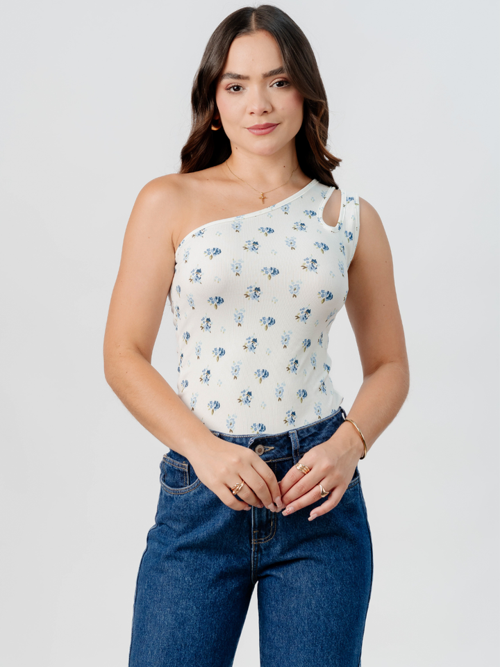 TOP ASIMETRICO MARIE BLANCO