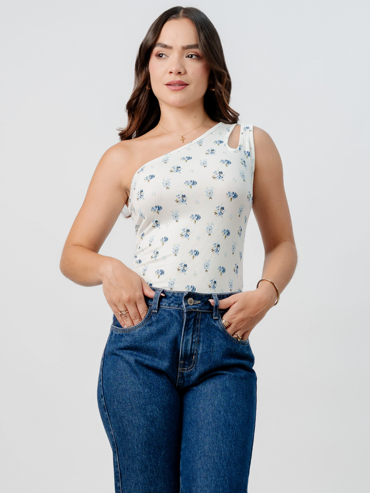 TOP ASIMETRICO MARIE BLANCO