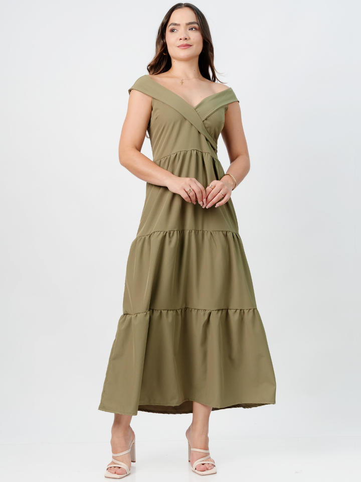 VESTIDO CASUAL CON ESCOTE SUTIL TERESA VERDE