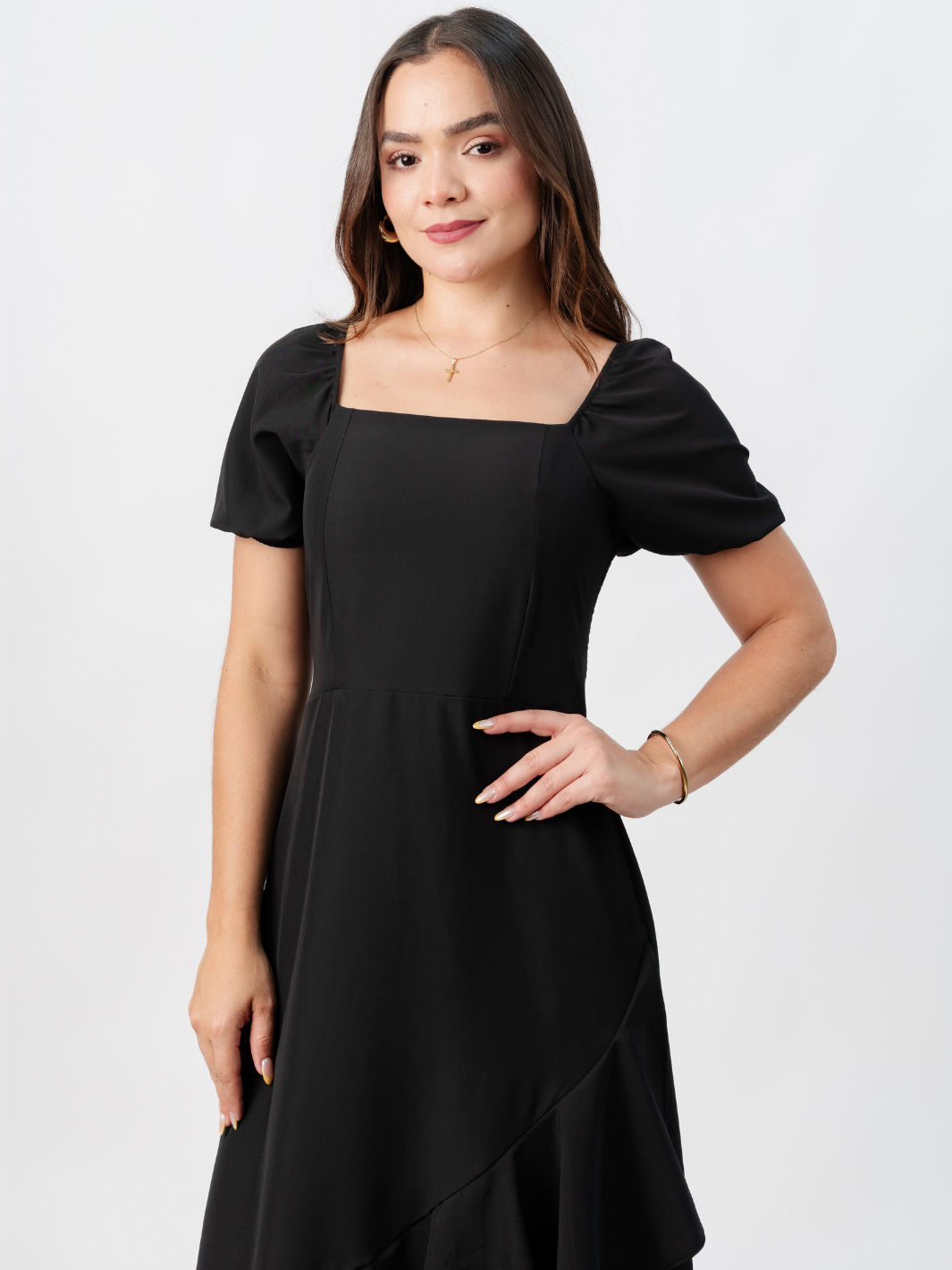 VESTIDO CASUAL LARGO PAOLA NEGRO