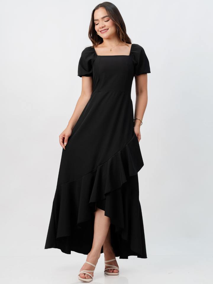 VESTIDO CASUAL LARGO PAOLA NEGRO