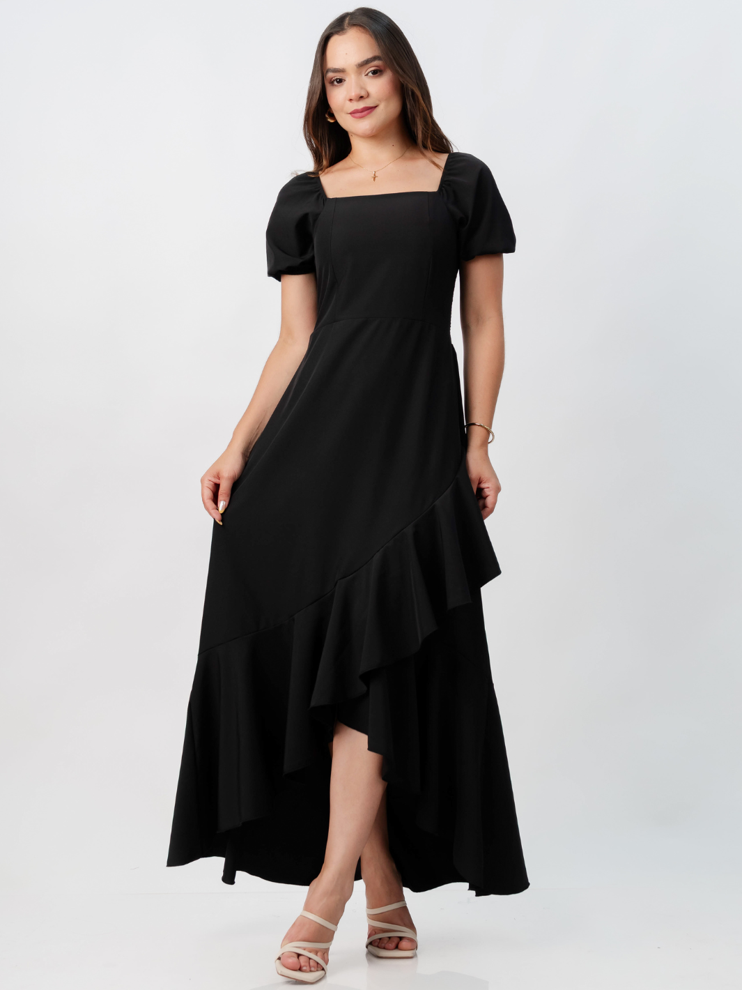 VESTIDO CASUAL LARGO PAOLA NEGRO