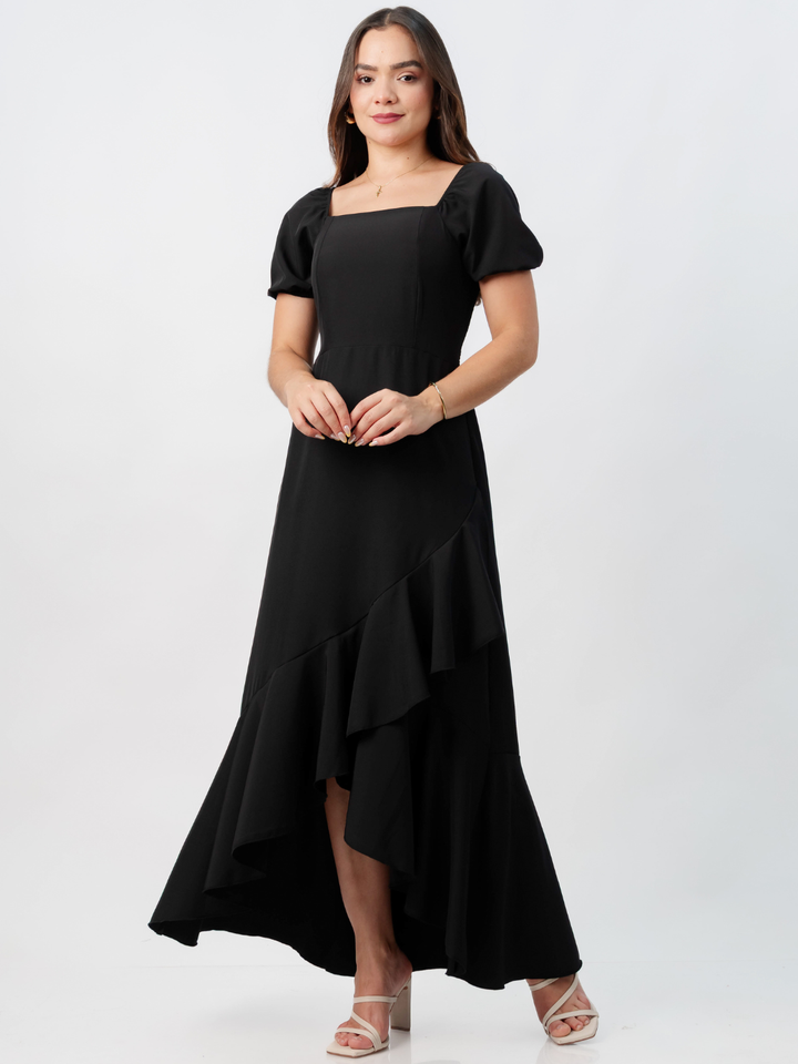 VESTIDO CASUAL LARGO PAOLA NEGRO
