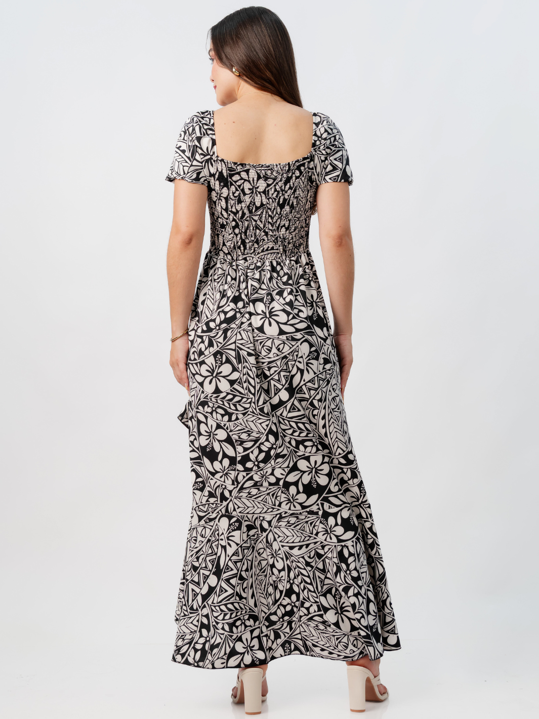 VESTIDO CASUAL LARGO PAOLA NEGRO / PERLA