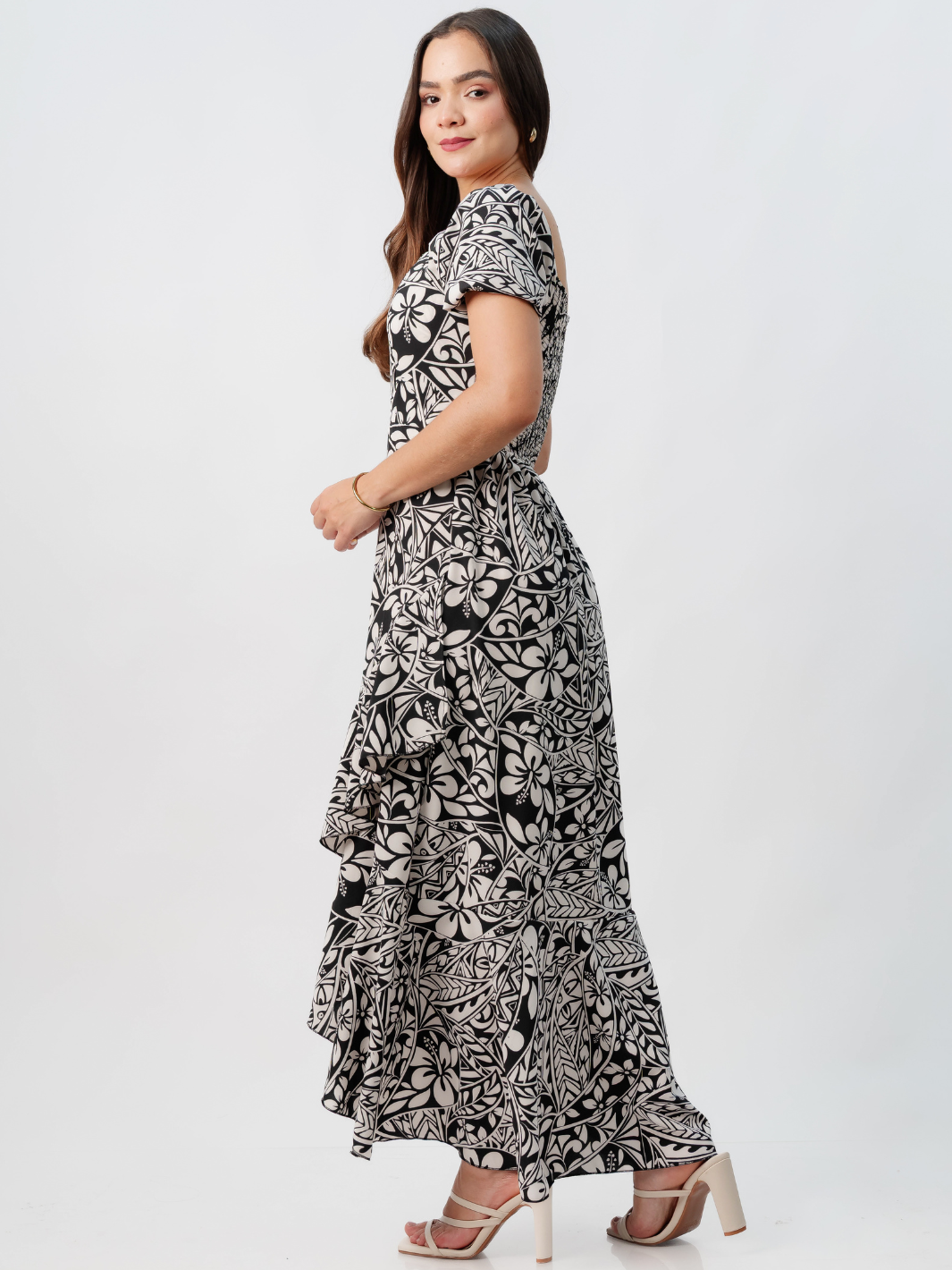 VESTIDO CASUAL LARGO PAOLA NEGRO / PERLA