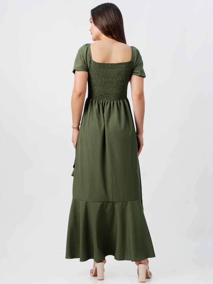 VESTIDO CASUAL LARGO PAOLA VERDE