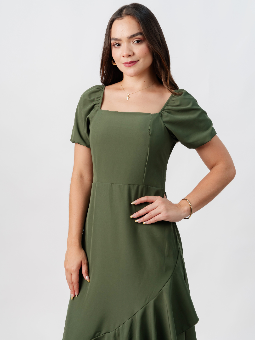 VESTIDO CASUAL LARGO PAOLA VERDE
