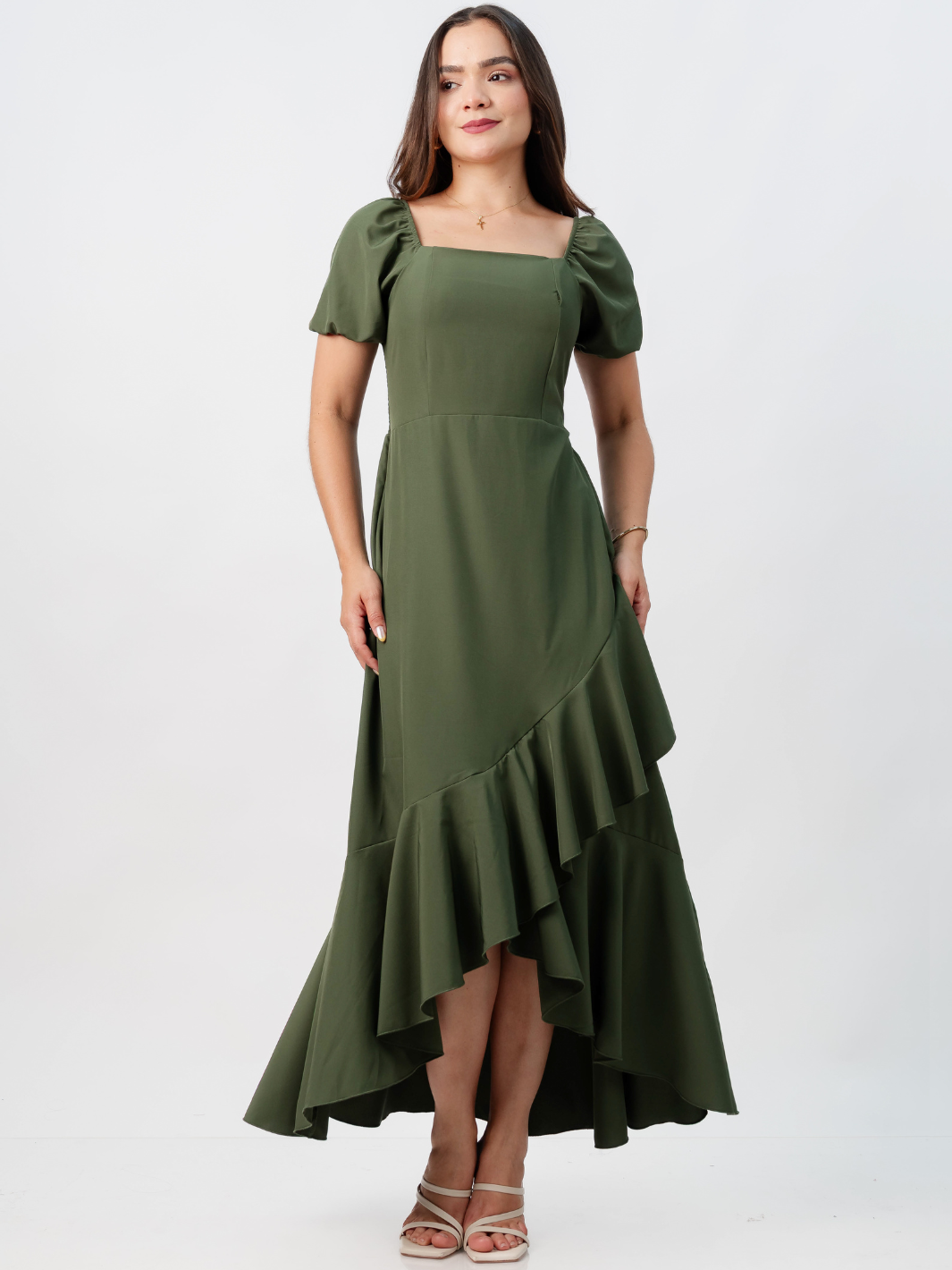 VESTIDO CASUAL LARGO PAOLA VERDE