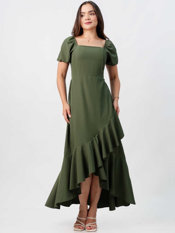 VESTIDO CASUAL LARGO PAOLA VERDE