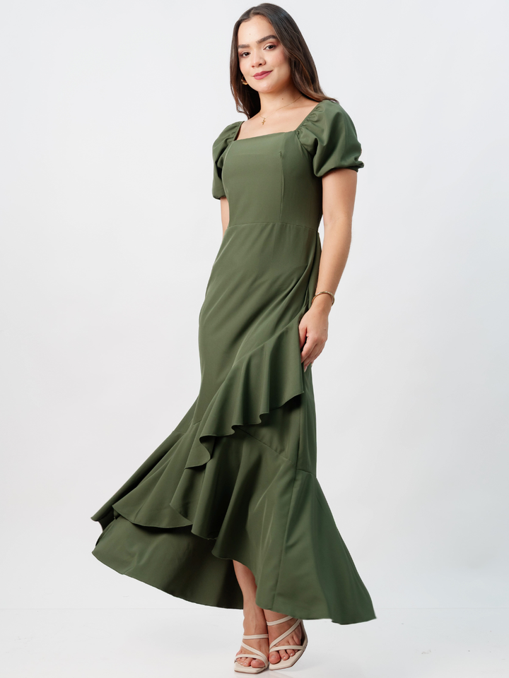 VESTIDO CASUAL LARGO PAOLA VERDE