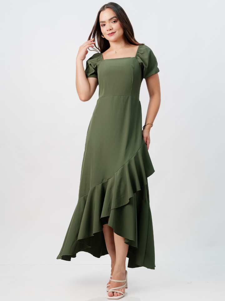 VESTIDO CASUAL LARGO PAOLA VERDE