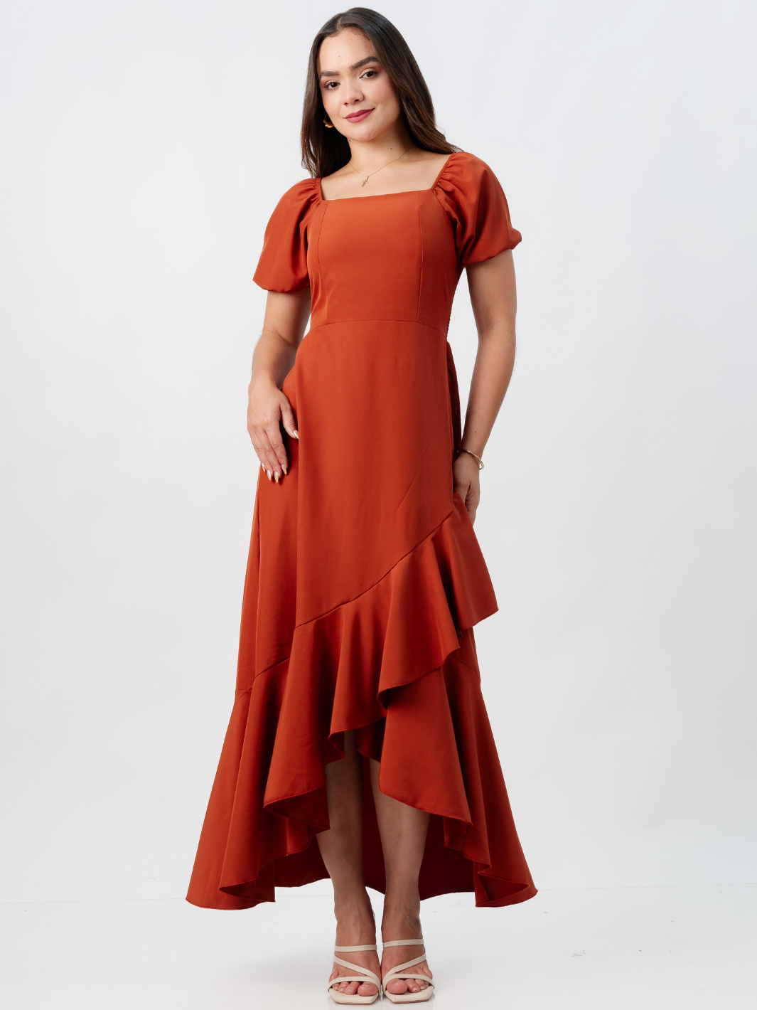 VESTIDO CASUAL LARGO PAOLA RUST