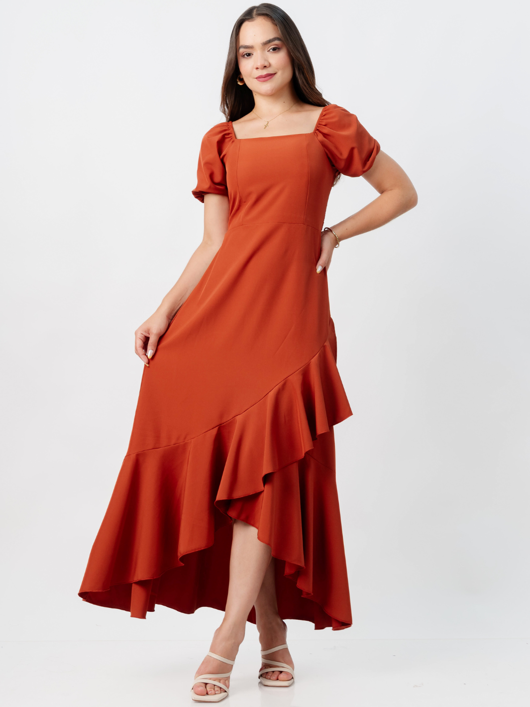 VESTIDO CASUAL LARGO PAOLA RUST