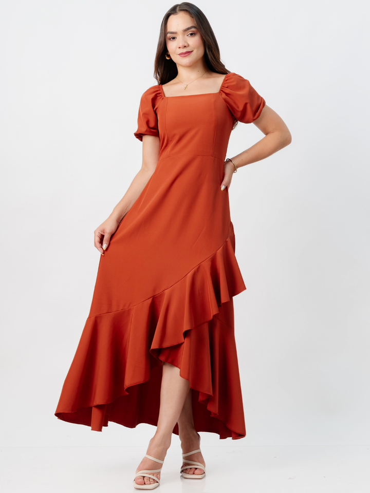 VESTIDO CASUAL LARGO PAOLA RUST