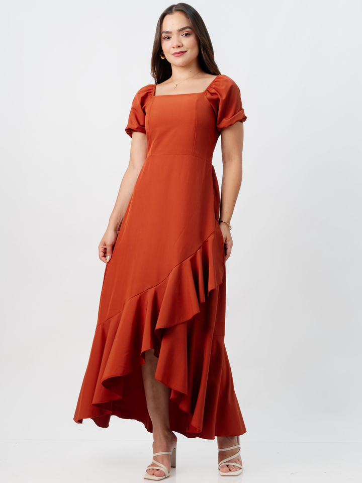 VESTIDO CASUAL LARGO PAOLA RUST