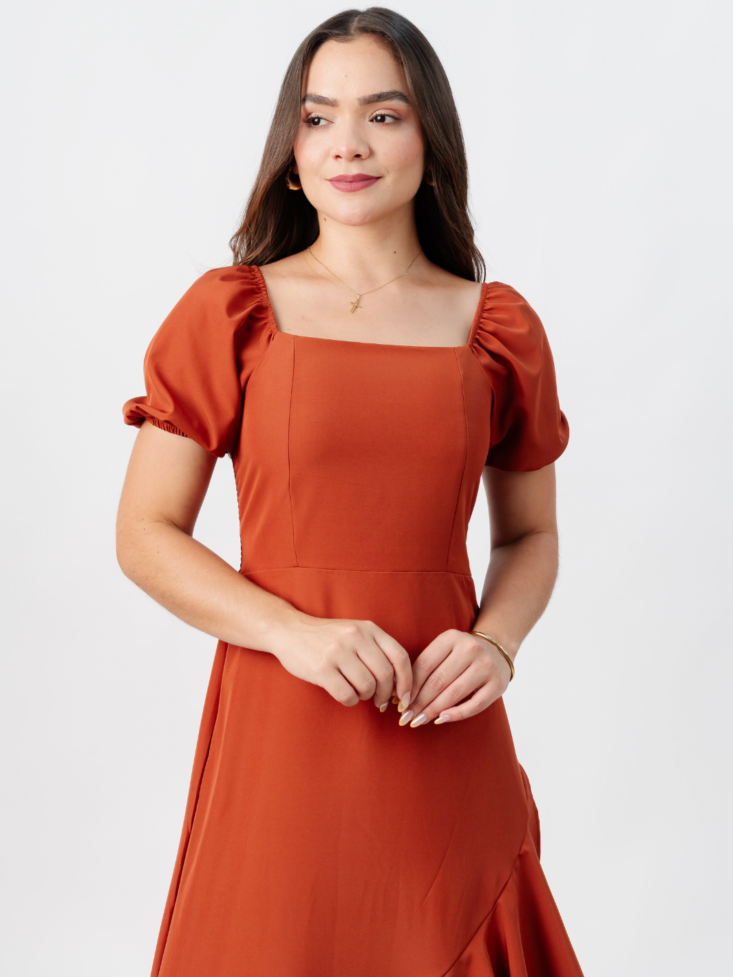 VESTIDO CASUAL LARGO PAOLA RUST