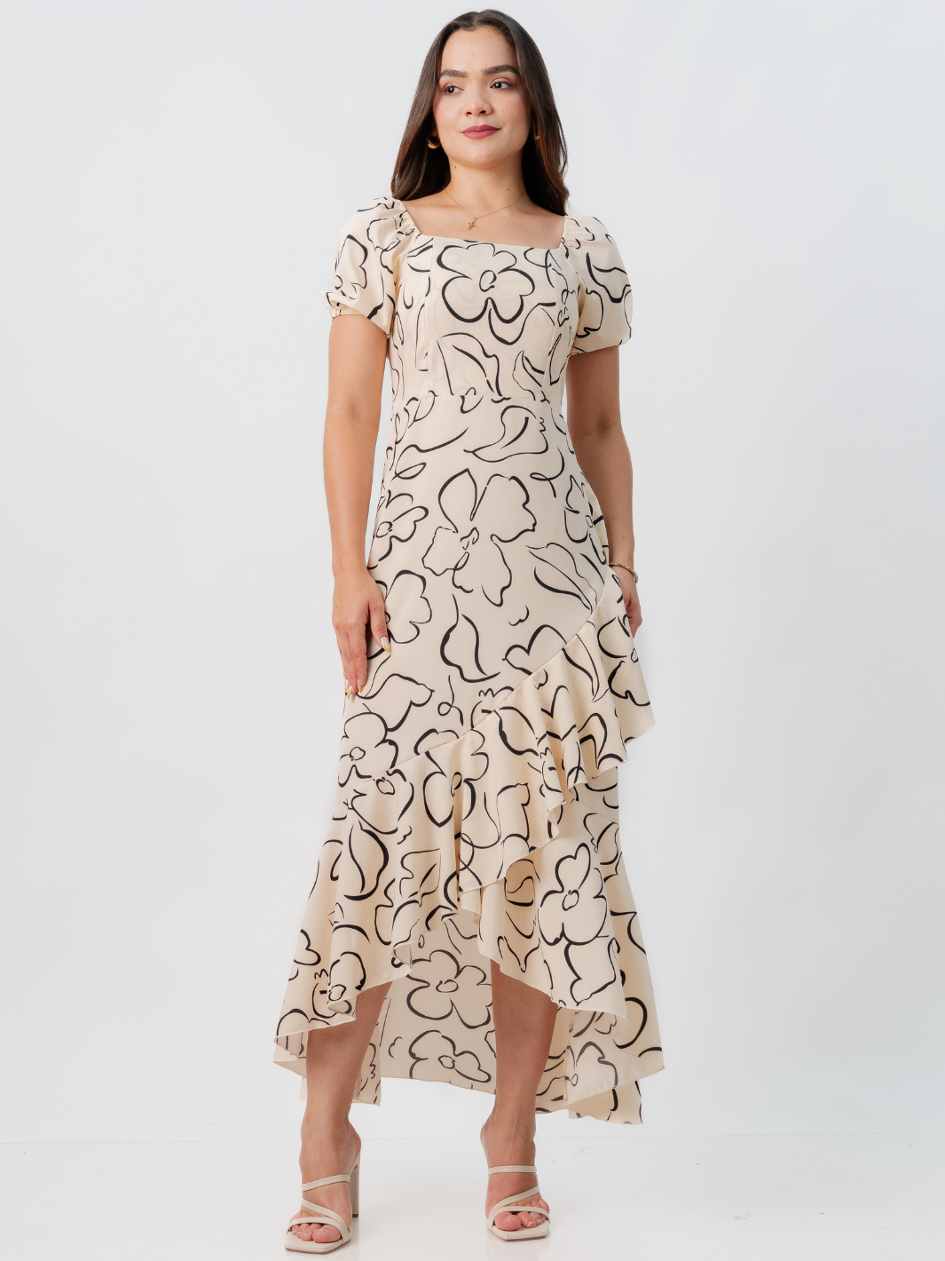 VESTIDO CASUAL LARGO PAOLA NUDE