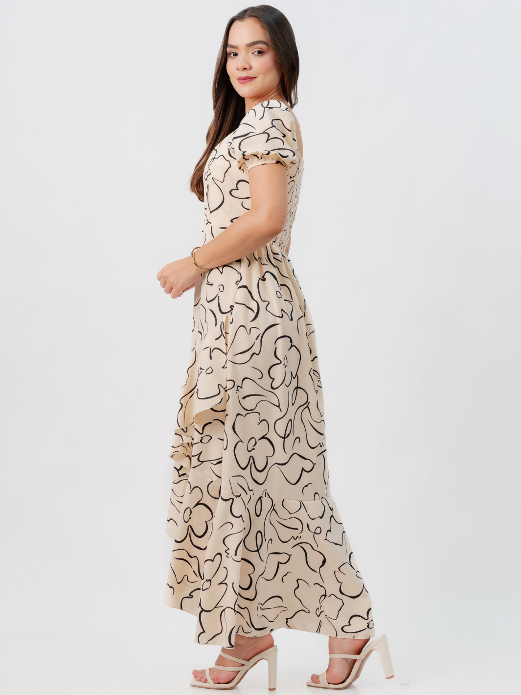 VESTIDO CASUAL LARGO PAOLA NUDE