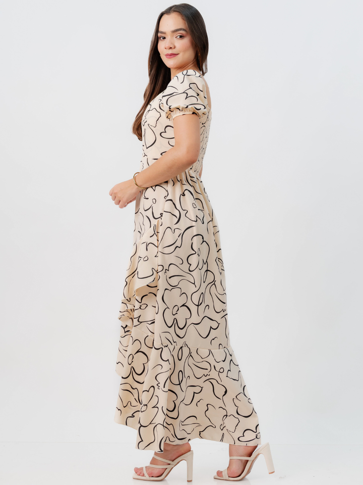 VESTIDO CASUAL LARGO PAOLA NUDE