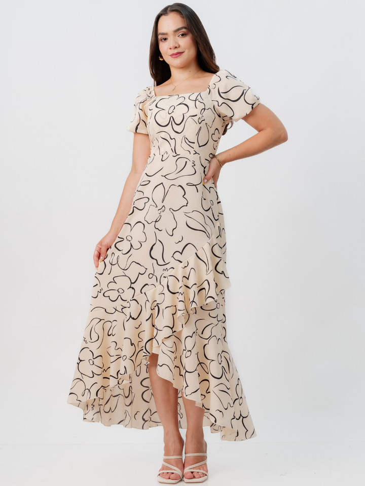 VESTIDO CASUAL LARGO PAOLA NUDE