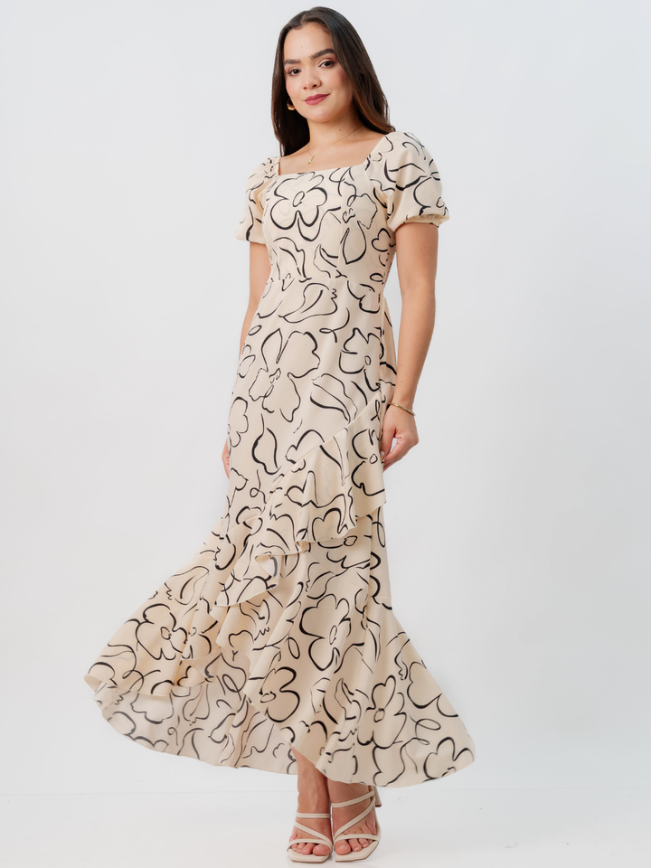 VESTIDO CASUAL LARGO PAOLA NUDE