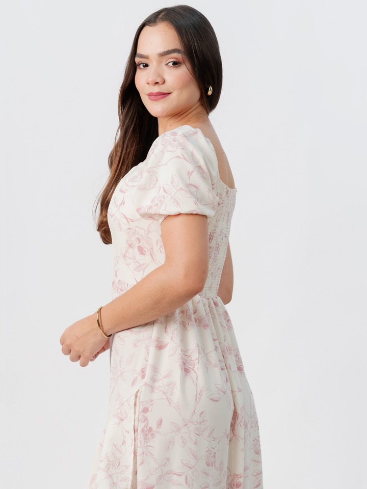 VESTIDO CASUAL LARGO PAOLA PERLA / ROSA