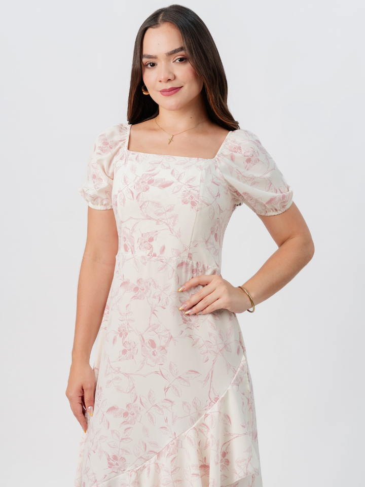 VESTIDO CASUAL LARGO PAOLA PERLA / ROSA