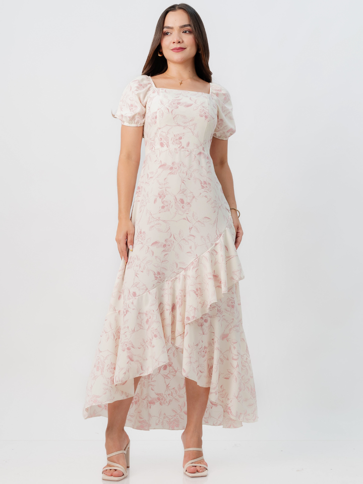 VESTIDO CASUAL LARGO PAOLA PERLA / ROSA