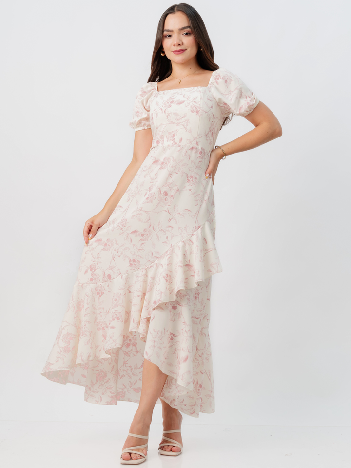 VESTIDO CASUAL LARGO PAOLA PERLA / ROSA