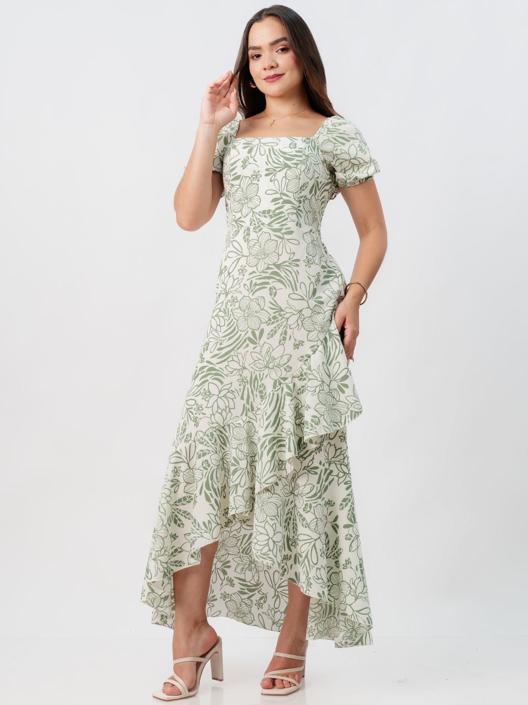 VESTIDO CASUAL LARGO PAOLA PERLA / VERDE