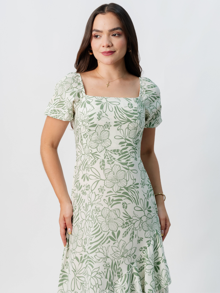 VESTIDO CASUAL LARGO PAOLA PERLA / VERDE