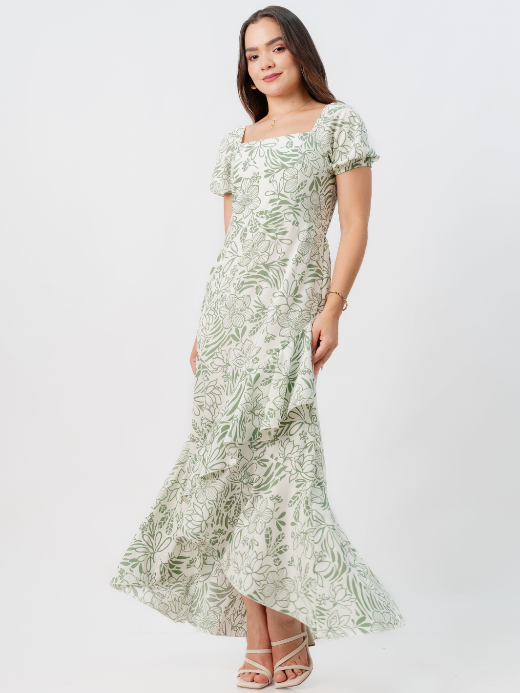 VESTIDO CASUAL LARGO PAOLA PERLA / VERDE