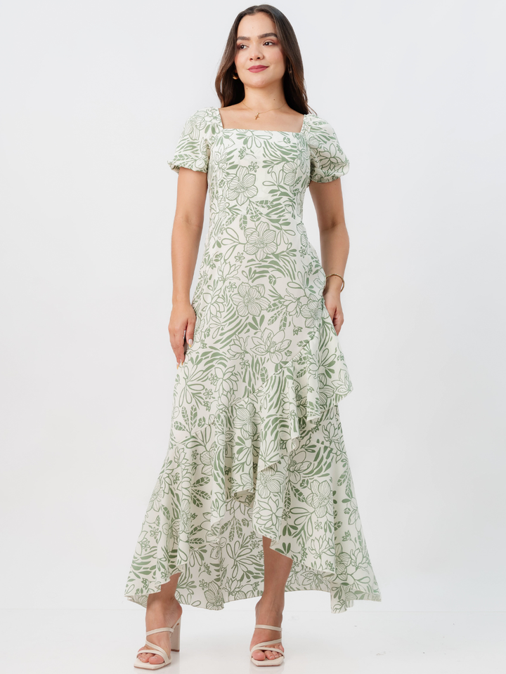 VESTIDO CASUAL LARGO PAOLA PERLA / VERDE