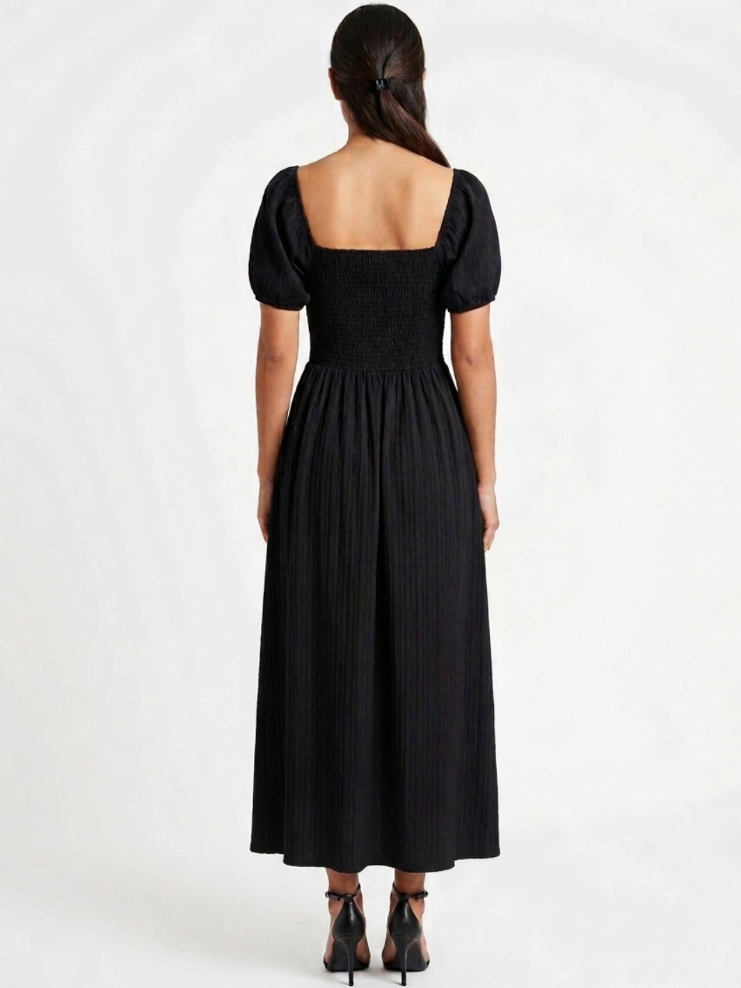 VESTIDO ROMANTICO LARGO NELLY NEGRO