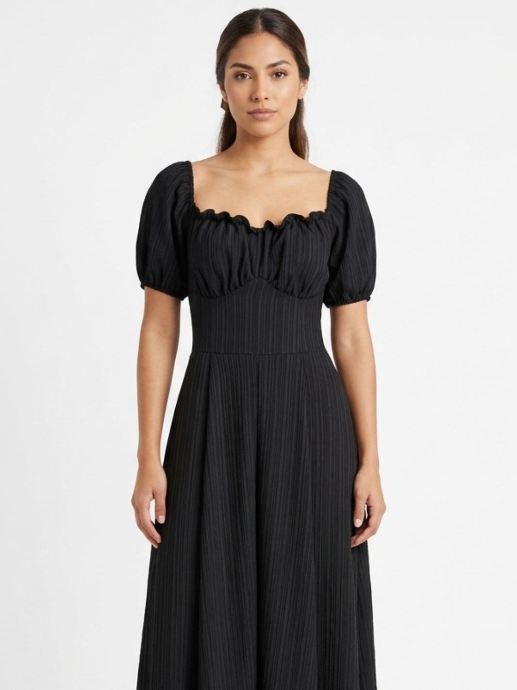 VESTIDO ROMANTICO LARGO NELLY NEGRO