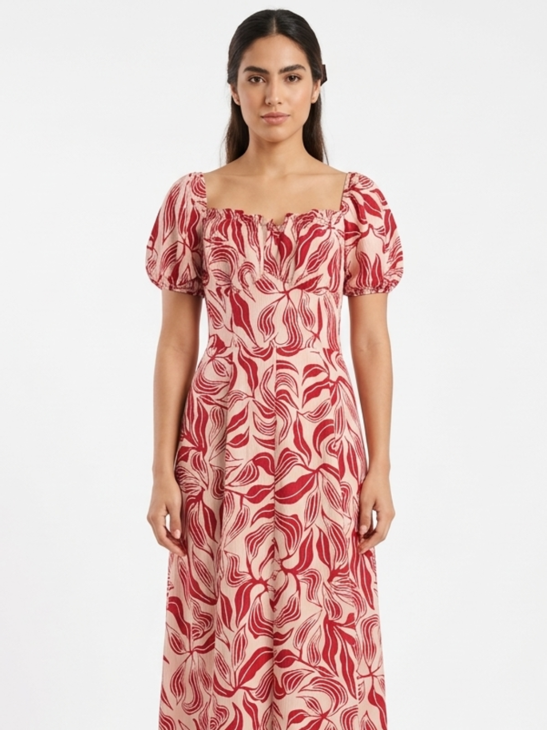 VESTIDO ROMANTICO LARGO NELLY ROSA FLOREADO