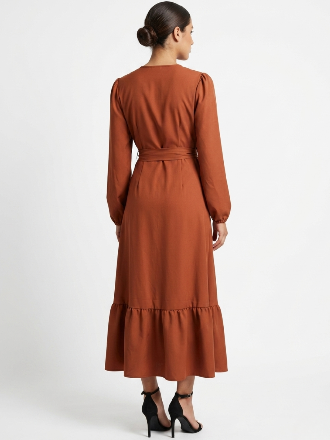 VESTIDO ENVOLVENTE SARA RUST