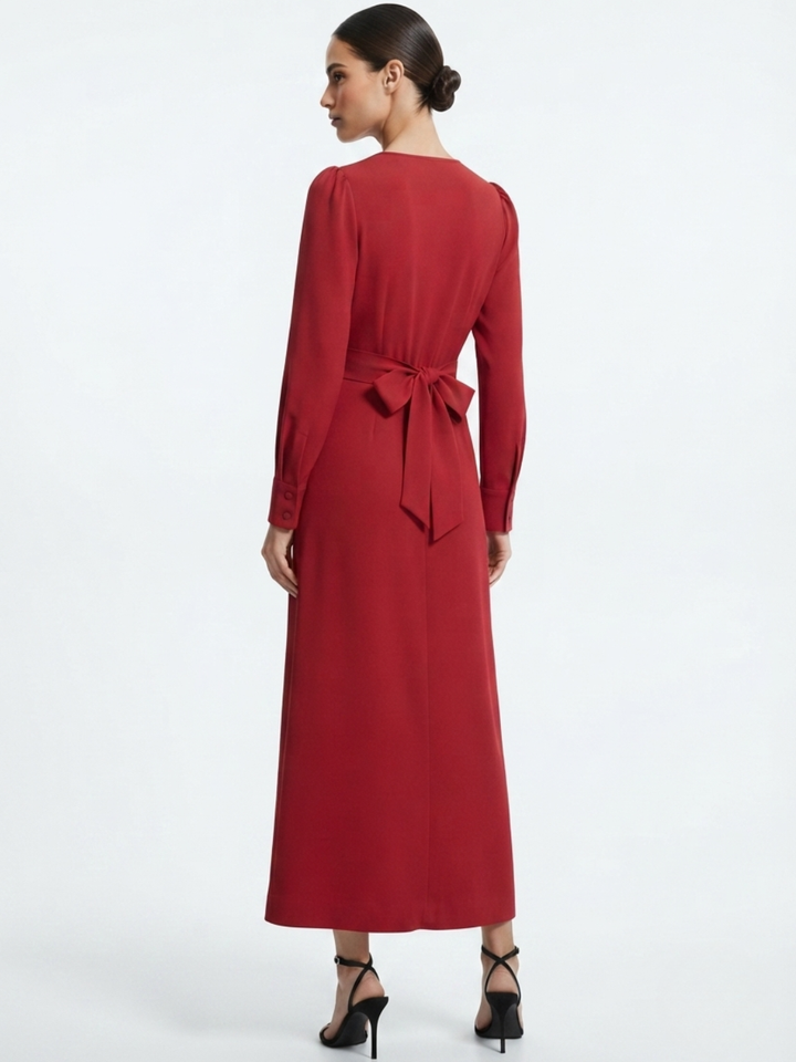 VESTIDO CASUAL LARGO CAMILA ROJO