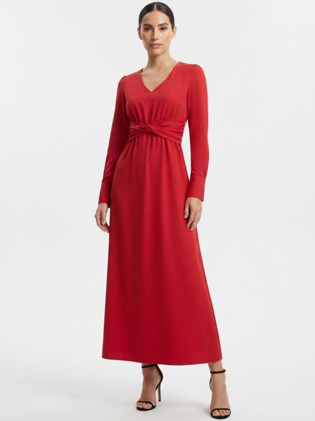 VESTIDO CASUAL LARGO CAMILA ROJO