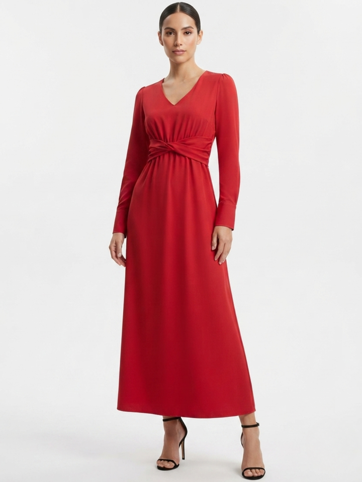 VESTIDO CASUAL LARGO CAMILA ROJO