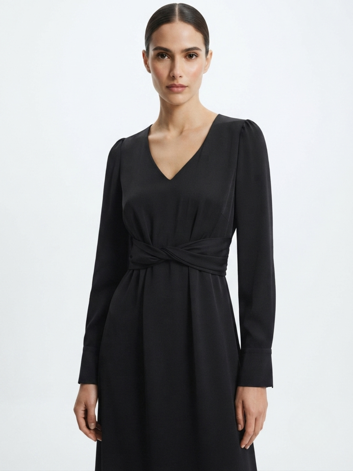 VESTIDO CASUAL LARGO CAMILA NEGRO