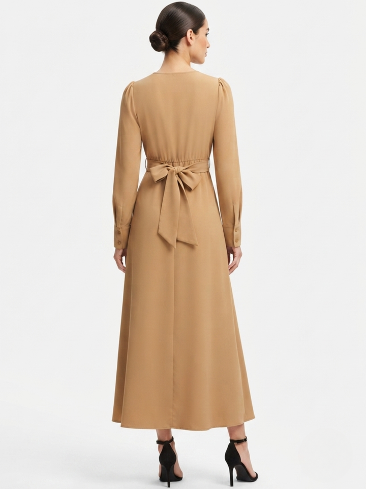 VESTIDO CASUAL LARGO CAMILA NUDE