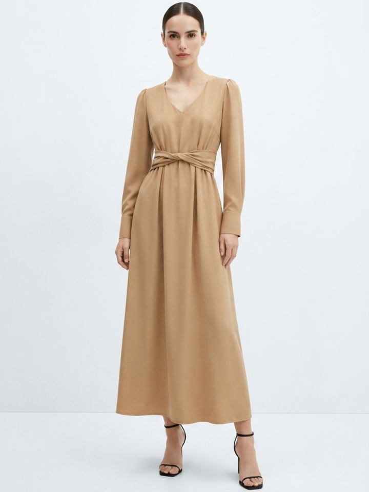 VESTIDO CASUAL LARGO CAMILA NUDE