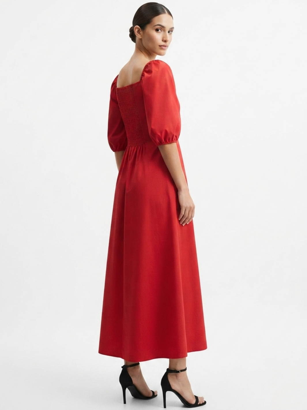 VESTIDO LARGO CON BOTONES MAGDALENA ROJO