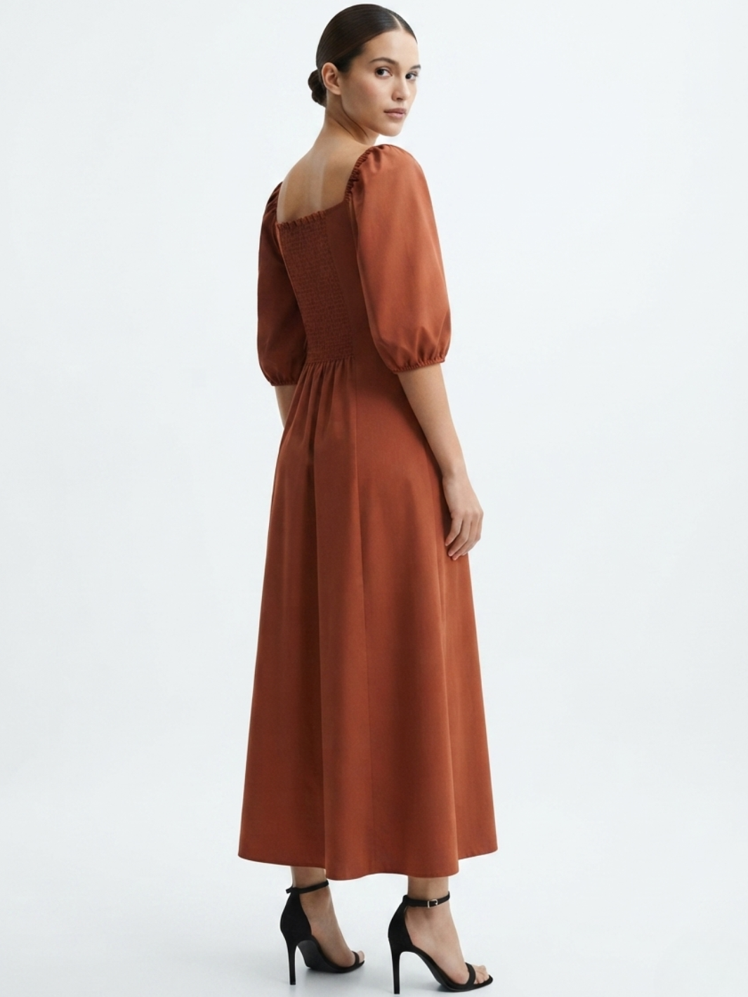 VESTIDO LARGO CON BOTONES MAGDALENA RUST