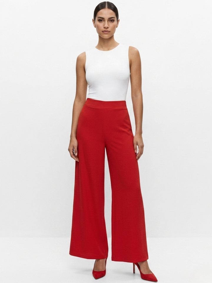 PANTALON PALAZZO NORA ROJO